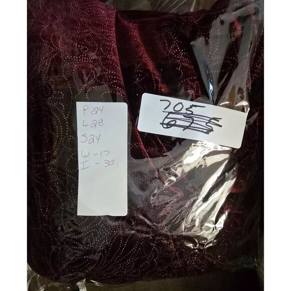 Vintage Burgundy Floral Velvet 2 pc set Turtleneck Lg Sleeve Top Matching Pants - Picture 12 of 12